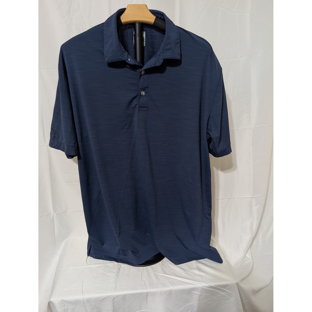 Callaway Opti-Dri‎ Mens Blue Heathered Golf Polo Shirt Large Short Sleeve Logo